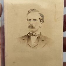 CDV Photo Civil War Era Man With Mustache Blue Eyes  - PHILADELPHIA PA picture
