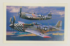 North American P-51D Mustang Twilight Tear & Republic P-47D Thunderbolt Postcard picture
