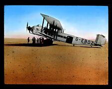 Armstrong Whitworth Argosy I Aircraft Biplane On Runway G-EBOZ 1926 Glass Slide picture
