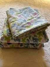 Vintage Cannon DOUBLE/FULL 4 Pc Sheet Set Bright Florals Fitted Flat 2 Cases picture