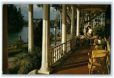 1954 Waiting Return Sportsmen Fishing Fleet Chair Porch Collier Florida Postcard picture