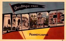 Greetings From Ambridge PA-Pennsylvania  Large Letter Landmarks Vintage Postcard picture