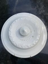 Antique White Blue Band Ironstone Dish Chamber Pot Tureen LID ONLY 10