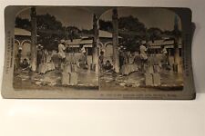 STEREOVIEW -BURMA #50 PUBLIC WELLS, MANDALAY 1908 STEREO-TRAVEL CO  picture