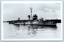 Postcard US Navy Ship USS Benham DD-397 Destroyer Real Photo RPPC AC12 picture
