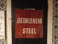 VINTAGE BETHLEHEM STEEL FLAG OVERSIZE LOAD BANNER SIGN picture