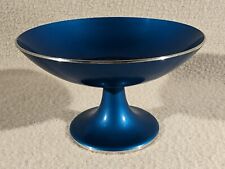 Vtg Emalox Norway Anodized Enamel Deep Blue Footed Pedestal Bowl MCM Art No 5014 picture