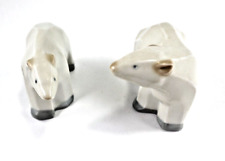  Cubist Porcelain Polar Bears Figures White Matted Glaze Art Deco Collectible picture