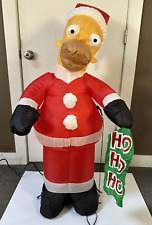 Gemmy The Simpsons Santa Homer 4 ft Tall Airblown Lit Inflatable Ho Ho Ho + Box picture