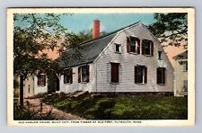 Plymouth MA-Massachusetts, Old Harlow House, Antique Vintage Souvenir Postcard picture