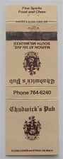 CHADWICK'S PUB, MARION AT 5th AVE., SOUTH MILWAUKEE, WI MATCHBOOK COVER picture