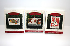 VTG Lot of 3 Hallmark Keepsake US Christmas Stamps Hanging Ornaments picture