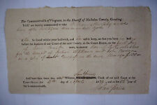 1832 SIGNED SUBPOENA by WEST VIRGINIA SENATOR Samuel Price RE William Murphy picture