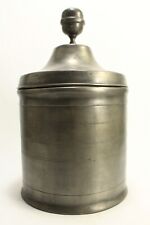 = 18th/19th C. Large Dutch Pewter Tobacco Jar w. Lid, Used in a Store, Marked picture