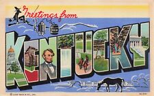 Greetings from Kentucky Vintage Large Letter PC Posted 1950 picture