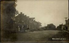 RPPC Belleville NY street view horse buggy to BABCOCK S Rutherford real photo PC picture