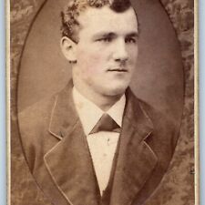 c1870s Lancaster, PA Young Man Oval Embossed CDV Photo Card Cummings Engraved H7 picture