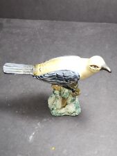 Ceramic hand painted bird blue and off white picture