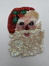 Vintage Darice Holiday Trimmings 7” Sequin Santa Head picture