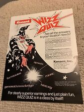 1985 vintage original NOS Wizz Quiz Konami  ARCADE video GAME  FLYER picture