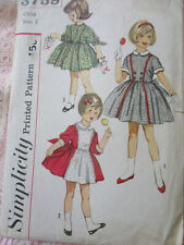 Simplicity 3759 Vtg Girl's Dress/One Piece Full Skirt Pattern SIZE 5 picture