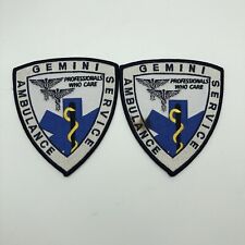 Gemini Ambulance Service Patches, Lot of 2, Large Patch, medical patch, 4