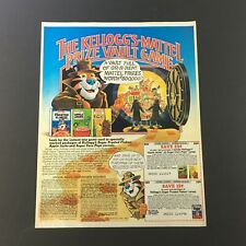 VTG Retro 1984 Kellogg's Frosted Flakes, Apple Jacks & Sugar Corn Pops Ad Coupon picture