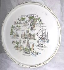 Vintage NASHCO Metal Souvenir Tray Pictorial Historical Places of Connecticut  picture