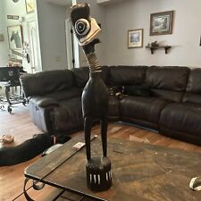 Large Hand Carved Wooden Bobble Head Spring Neck Bird 38“ picture