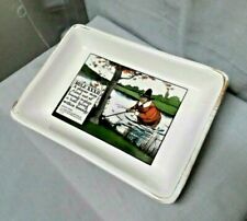 Delano Studios Vintage 1962 Golf Rule XXXII Hand Colored Trinket / Tray-Dish EUC picture