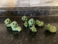 6 VTG Whimsical Worms Figurine For Planters Caterpillar Kitschy Marked Hong Kong picture