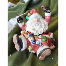 VTG SUGAR AND PLUM CHRISTMAS LARGE SANTA COOKIE JAR by Fitz & Floyd  picture