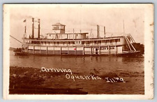 Oquawka Illinois~SS Helen Blair Steamship Arriving~Sternwheel Packet~1910 RPPC picture