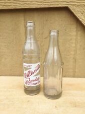Willisville Illinois Soda Bottle Lot 2 Vintage Glass Painted 7oz/ Embossed 6.5oz picture
