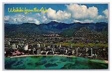 Honolu Hawaii Waikiki from the Air Aerial View Beach Hotels Chrome Postcard picture