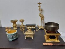 High-Quality Gold-Plated Buddhist Altar Set - 10 Pieces, Made in Japan picture