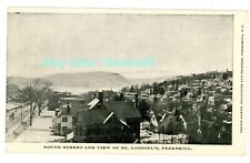 Peekskill NY - SOUTH STREET HOUSES IN WINTER-HUDSON RIVER - c1898 PMC Postcard picture