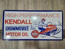 KENDALL SNOWMOBILE PORCELAIN ENAMEL SIGN 48 X 24 INCHES picture