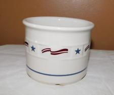 Longaberger Pottery  All American Crock Red White & Blue Patriotic Stars Stripes picture