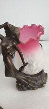Vintage Bronze Toned Metal Female Figure Table Lamp picture