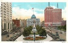 Postcard RI Providence Rhode Island Exchange Place 1933 WB Vintage PC G2744 picture