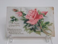 Antique Early 1900s Christmas Greetings Postcard Embossed Posted 1914 picture