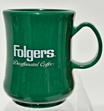 Folgers Decaffeinated Coffee Mug Cup Plastic Green White Continental Carlisle picture