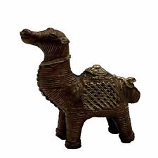 Dhokra Wax Brass Bronze Camel Figure 3” tall Sculpture Vintage Indian Tribal Art picture
