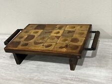 Raised Wooden Serving Tray VTG Display Piece picture