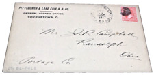 1898 ERIE RAILROAD P&LE CLEVELAND YOUNGSTOWN & PITTSBURGH RPO HANDLED ENVELOPE picture