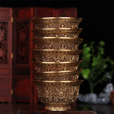 7pc Tibet Buddhist Mikky Copper Offering Water Bowl Cup Divine Focus Ritual Set picture