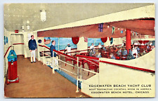 Postcard c1940 S. S. Edgewater Beach Yacht Club Interior Cocktail Room A20 picture