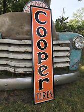 Antique Vintage Old Style Cooper Tires Service Station Sign picture