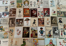 Big~LOT OF 52~Children~Old~COMIC  funny~Antique~1900's POSTCARDS-in sleeves-k602 picture